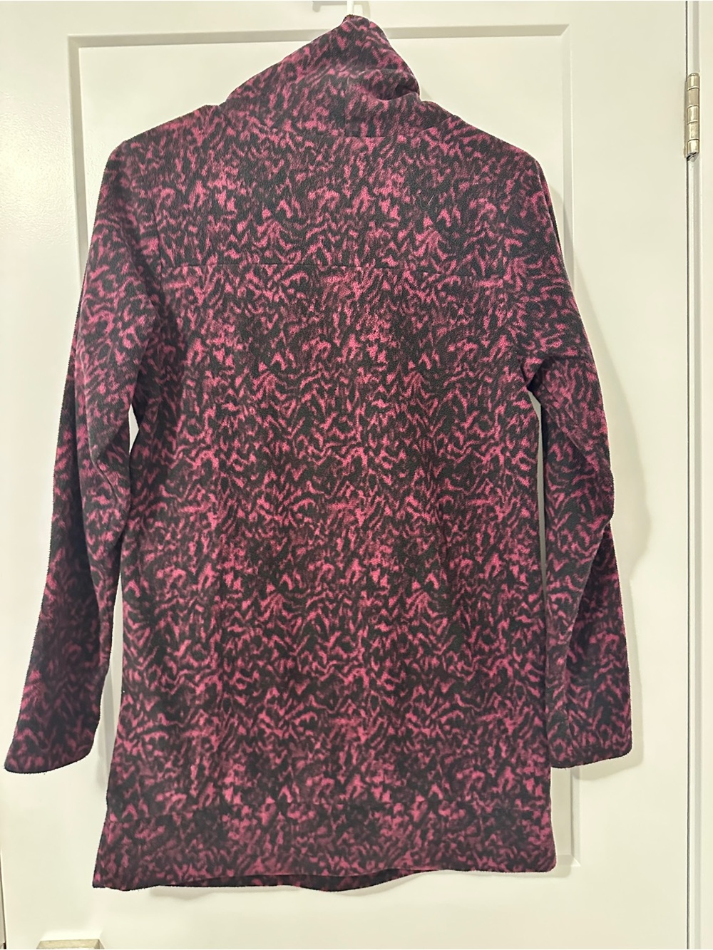 Columbia Ali Peak Fleece Cowl Neck Tunic Pink Black Patterened Size Small - Picture 9 of 12